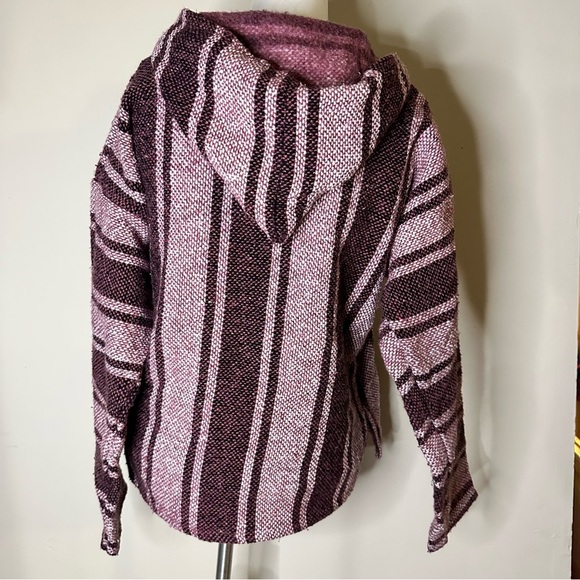 Mexican Baja Style Pink Blanket Pullover Hoodie - Picture 5 of 5